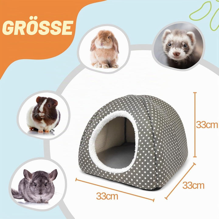 Dyrdekly 2 Stück Kaninchenhöhle Grosses Meerschweinchenbett Waschbares Haus und Versteck Fleece Vers