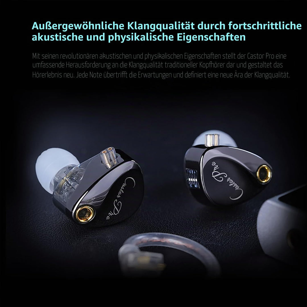 KZ Castor Pro - Einstellbare 5-Ton HiFi In-Ear-Kopfhörer mit verstärkten Bässen, Gaming-Kopfhörer mi