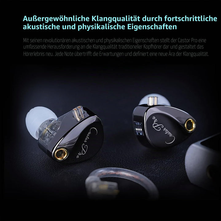 KZ Castor Pro - Einstellbare 5-Ton HiFi In-Ear-Kopfhörer mit verstärkten Bässen, Gaming-Kopfhörer mi
