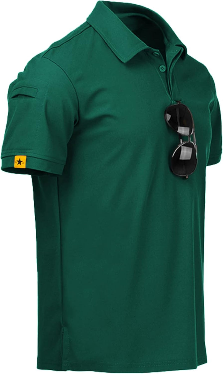 igeekwell Poloshirt Herren Kurzarm Atmungsaktives Golf-Polo-Hemd Summer Poloshirts Männer mit Brille