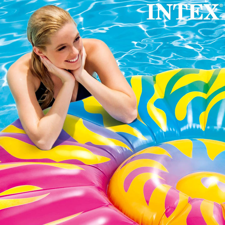Intex 58791EU - Aufblasbare Luftmatratze Muschel, Vinyl, Mehrfarbig, 157x127x25 cm