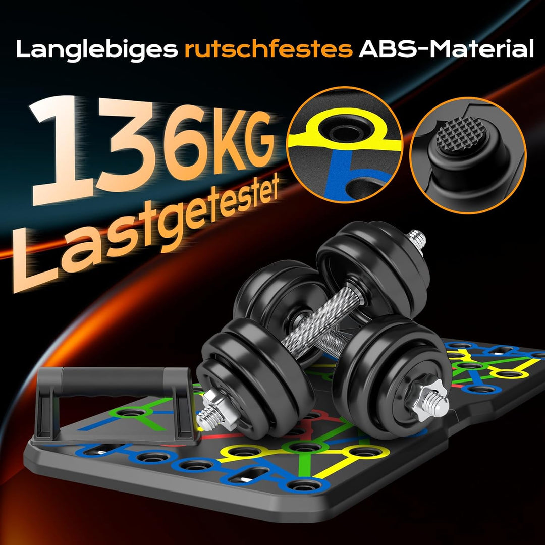 AERLANG Liegestützbrett, tragbar, multifunktional, faltbar, 10-in-1 Liegestützstange, Liegestützgrif