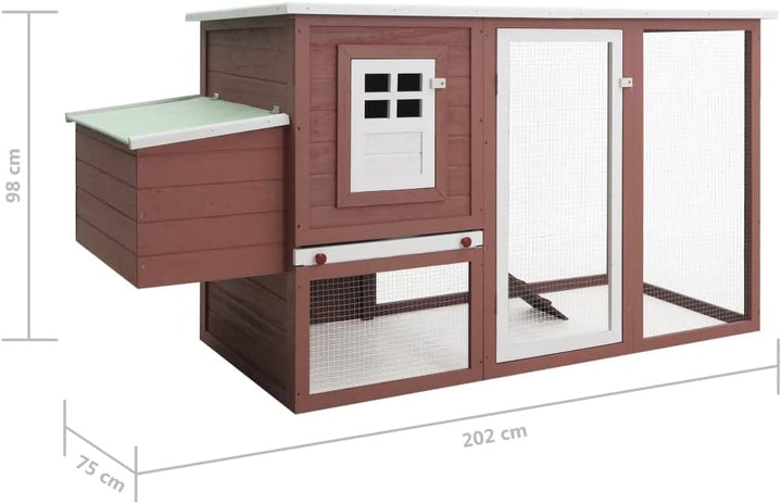 HOMIUSE HüHnerstall Garten-Hühnerstall mit 1 Legenest Braun Holz HüHnerstall Winterfest Meerschweinc