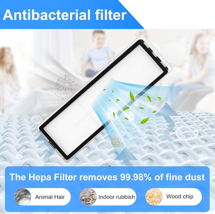 ZubehörSet für Xiaomi H40 Saugroboter Ersatzteile. 1 Hauptbürste, 4 Hepa-Filter, 4 Wischer-pad, 4 Se