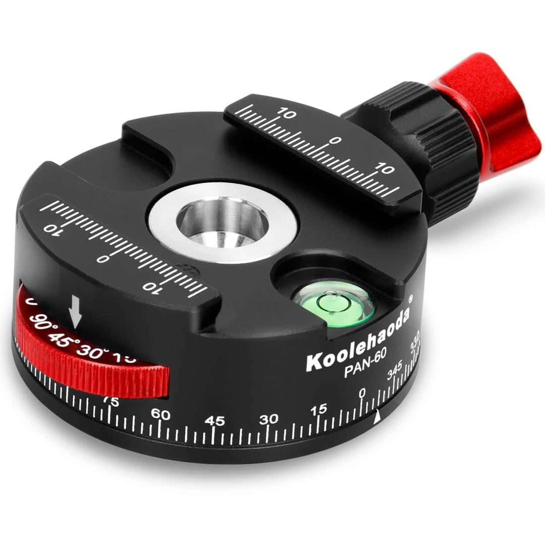 Koolehaoda Panorama Stativkopf 360º Ganzmetall Stativkopf mit Indexierrotator kompatibel zum Arca Sw
