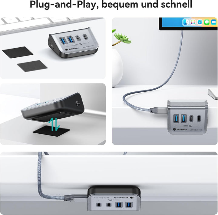 Yottamaster USB C Hub 10Gbps, 4-in-1 USB 3.2 Hub, 2 USB-A &amp; 2 USB-C Ports, USB C Verteiler mit 2-in-