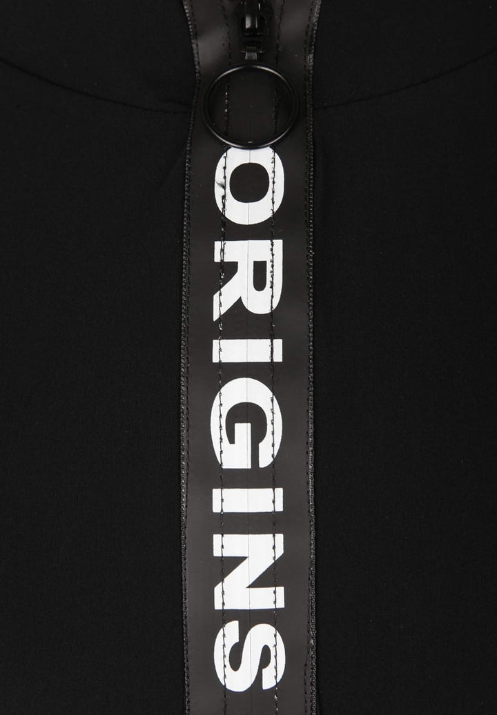 Doris Streich Damen Jacke mit Wording-Zipper Dekorative Nähte