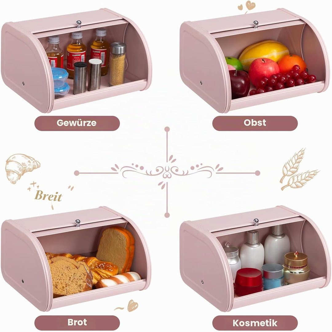 HollyHOME Brotkasten Brotaufbewahrungsbox, Metall-Brotkästen für die Küche, Brotaufbewahrungsbehälte