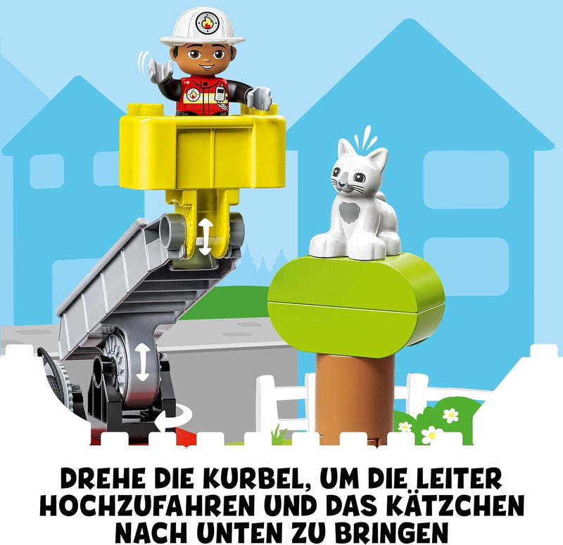 Lego 10969 DUPLO Town Feuerwehrauto Spielzeug, Lernspielzeug für Kleinkinder ab 2 Jahren, Set mit Bl