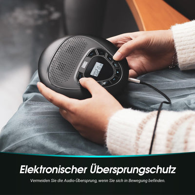 Tragbarer wiederaufladbarer CD Player -August SE10- Discman Walkman mit Lautsprecher Anti-Shock Anti