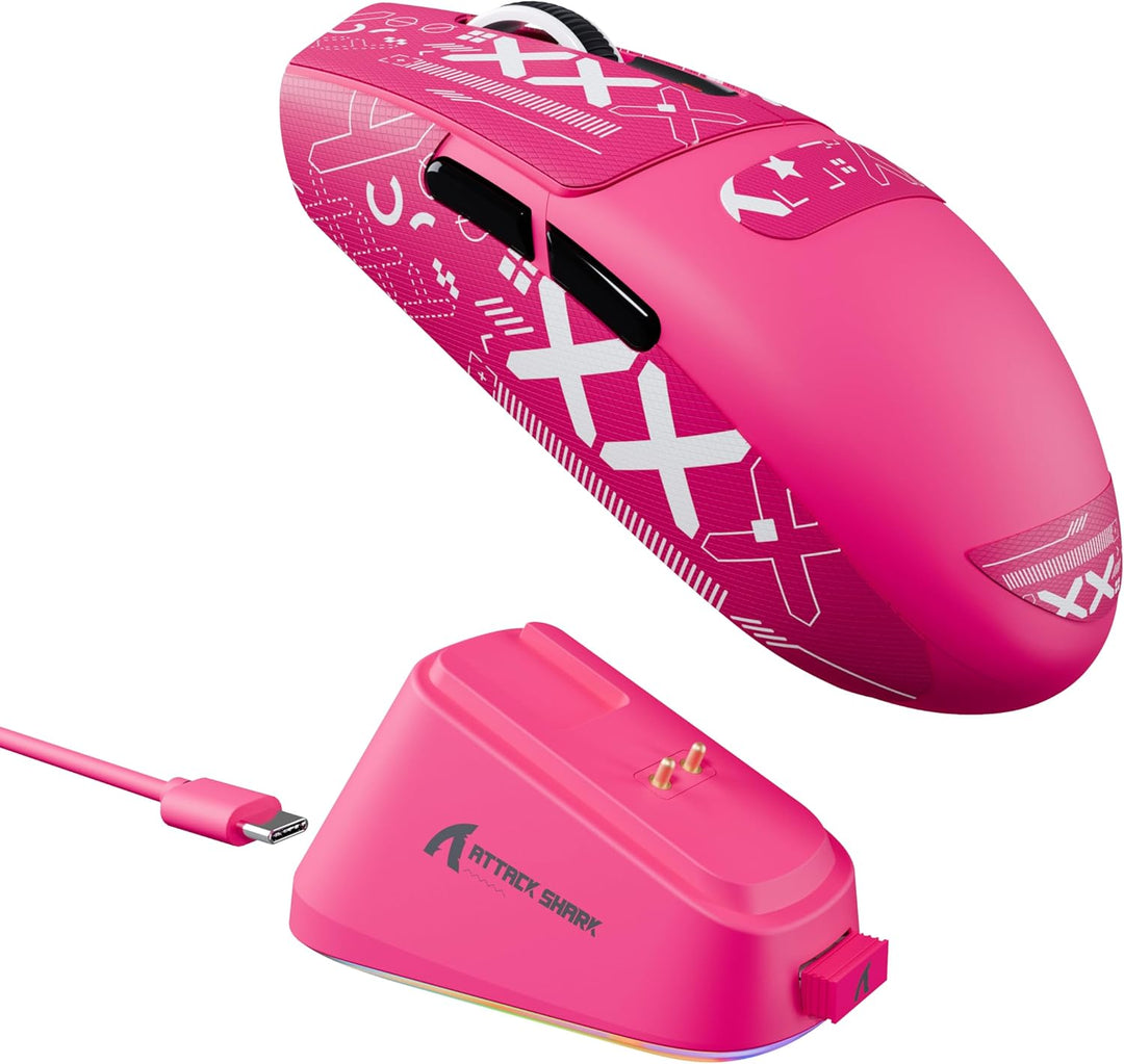 ATTACK SHARK G3PRO Gaming-Maus mit magnetischer Ladestation, PixArt PAW3311 Gaming-Sensor, Bluetooth