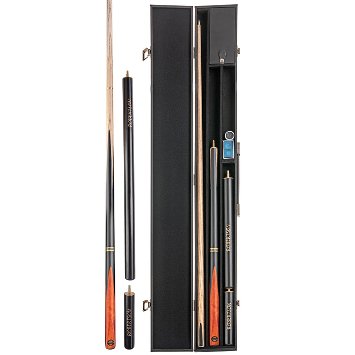 Robertson Snookerqueue, 3 Modelle, Profi Snooker Cue 2-teilig mit Verlängerung, Eschenholz, 9 mm Tip