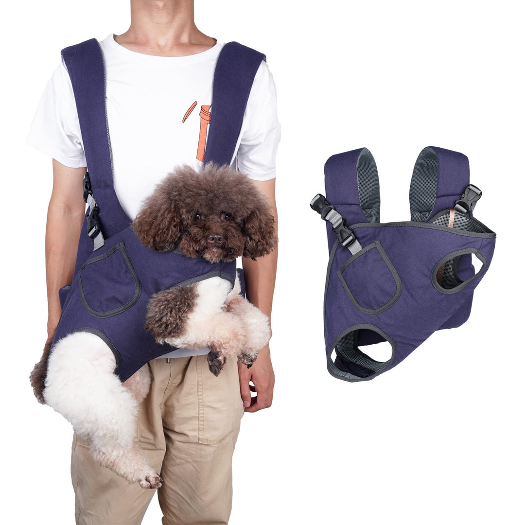 PETCUTE Haustier Rucksack Hund Tragetasche,Verstellbarer Haustier-Frontrucksack mit Sicherheitsleine