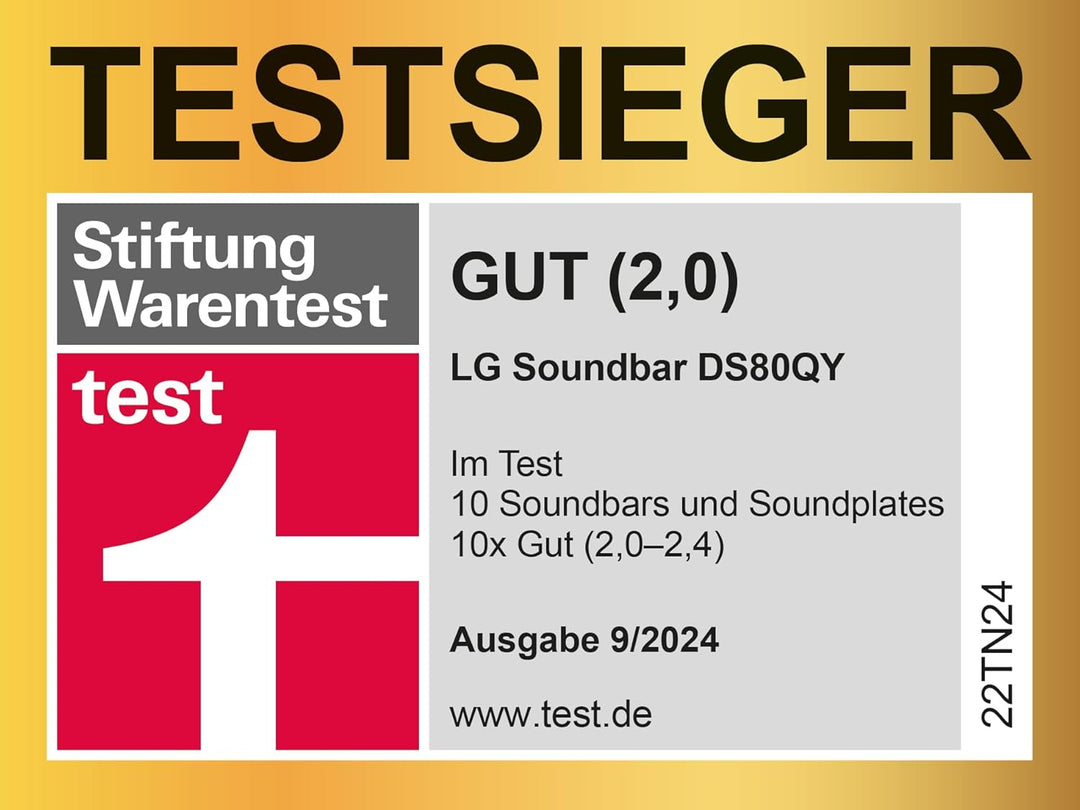LG DS80QY 3.1.3 Soundbar (480W) mit kabellosem Subwoofer & MERIDIAN-Technologie (Dolby Atmos, HDMI,