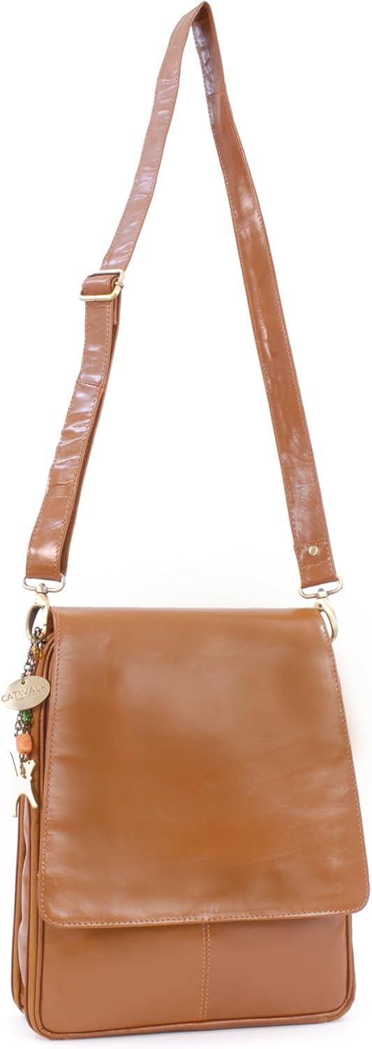 Catwalk Collection Handbags - Damen Leder Umhängetasche - Crossbody Bag/Handtasche Gross - Abnehmbar