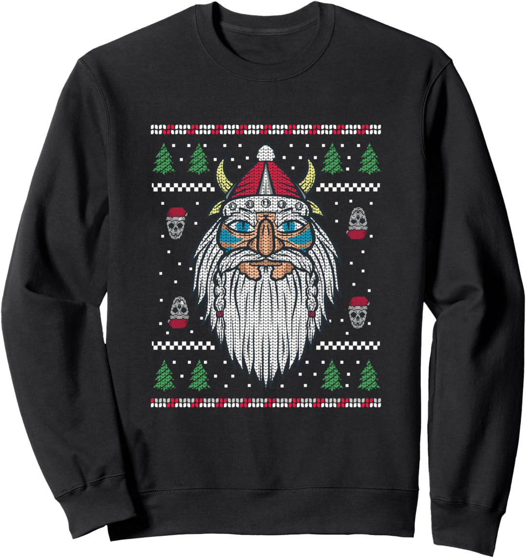 Hässlicher Wikinger Valhalla Krieger Odin Pagan Weihnachten Sweatshirt