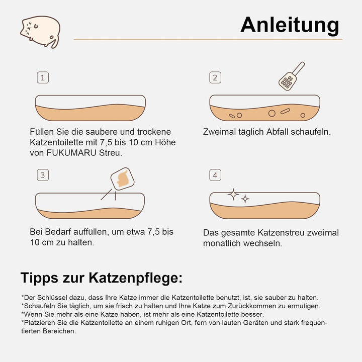 FUKUMARU Tofu Katzenstreu 5.4kg, Klumpstreu für Katzen, Gemischtes Maispellets, Staubfrei und Leicht