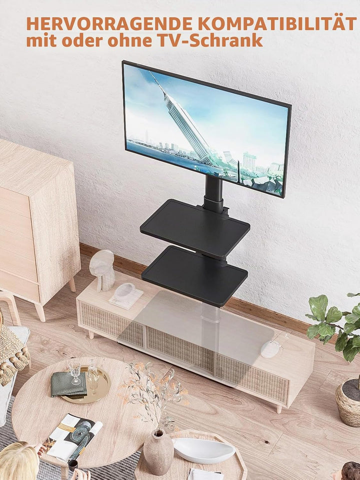 TV Standfuss TV Ständer TV Bodenständer Fernsehstand Fernsehtisch mit Halterung höhenverstellbar für