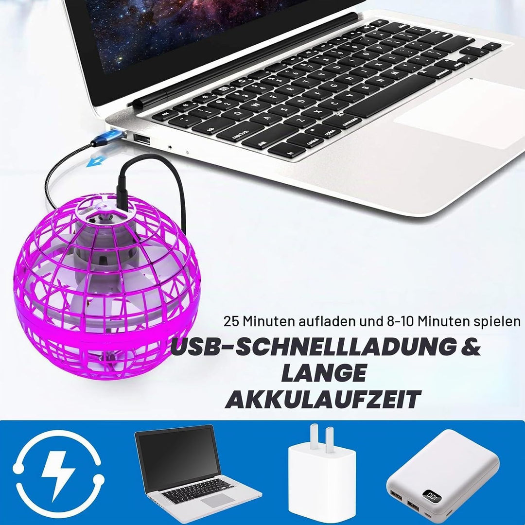 Sosuy 2025 Fliegender Ball Spielzeug FüR Junge, Hover Flying Rotierender Schwebeball Magischer Boome