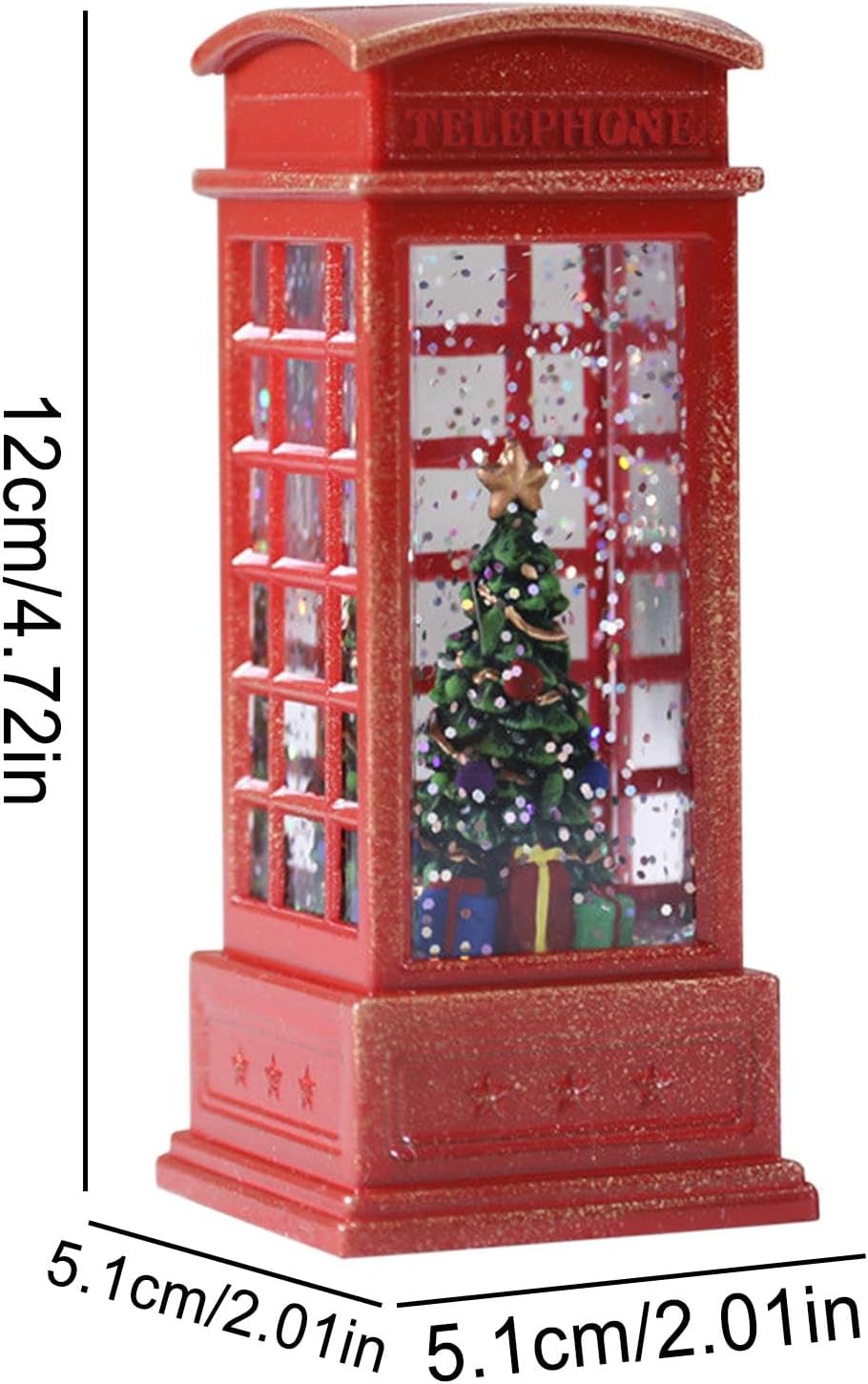 Weihnachtslaterne | Kleine Weihnachtskugeln für Telefonzelle, Tischdekoration, beleuchtete Schneekug