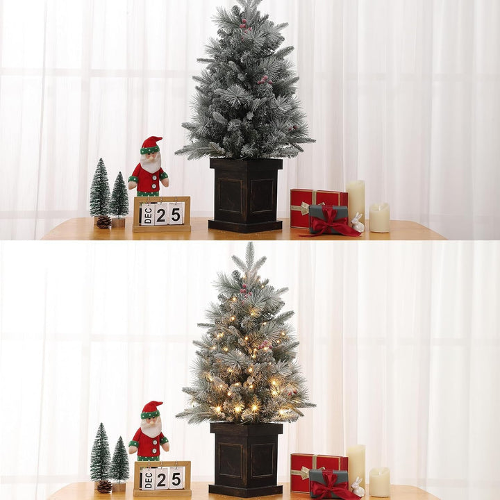 90cm Premium Weihnachtsbaum Künstlich mit 78 Warmweiss LEDs - Batteriebetrieben Künstlicher Weihnach