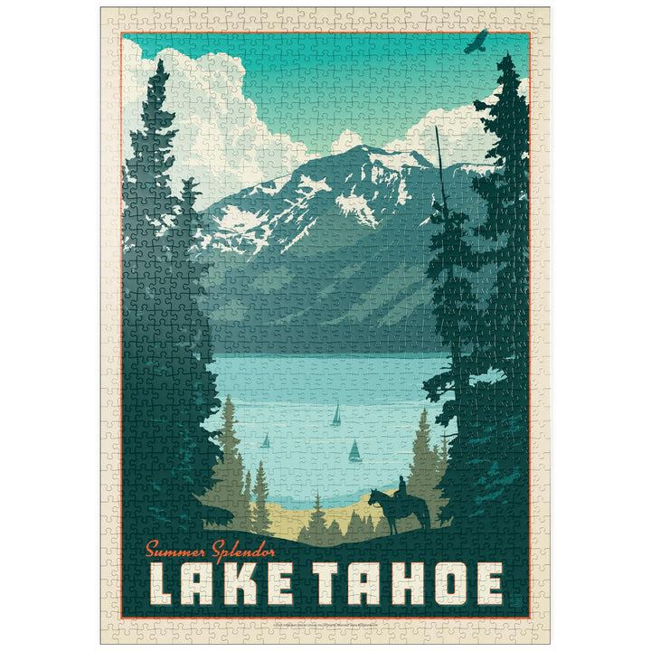 Lake Tahoe: Tahoe Summer, Vintage Poster - Premium 1000 Teile Puzzle - MyPuzzle Sonderkollektion von