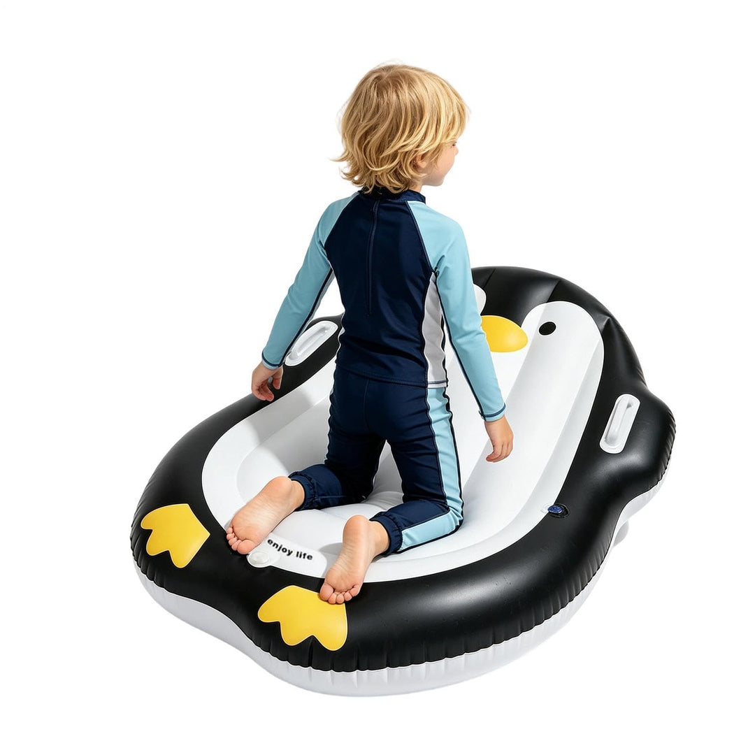 Surfbrett für Kinder, mit Griff und Cartoon-Pinguin, tragbar, aufblasbar, für und Mädchen, , Schwimm