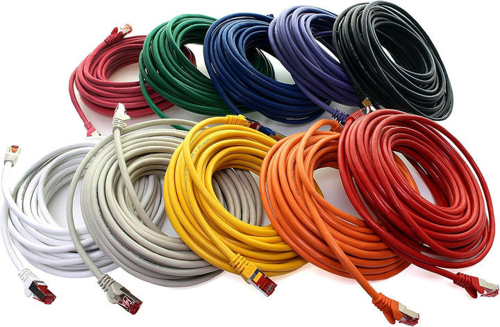 10x 3m - Cat 6 Netzwerk-Kabel Patch-Kabel Cat6 RJ45 SFTP - 10 Farben 3,0 Meter 10 Farben, 3,0 Meter