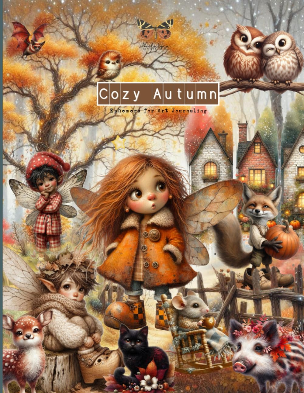 Cozy Autumn Ephemera Book for Junk Journals: A Collection of over 210 Whimsical Fall Images of Fairi