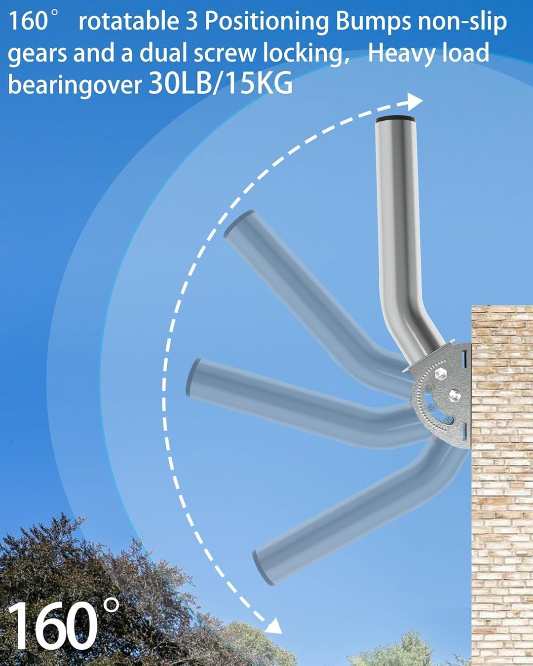 Antennenhalterung, 30 cm (Höhe) - Φ3,5 Zoll Mast, TV-Antennenstange, geeignet für Externe TV-Antenne