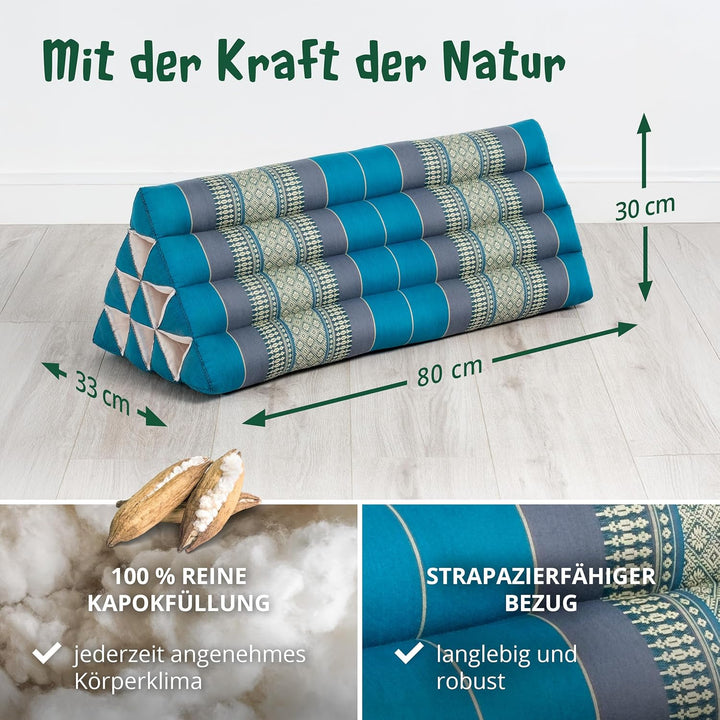 livasia Rückenstützkissen breit für Paare, Dreieckskissen für Garten und Balkon, Keilkissen mit Kapo