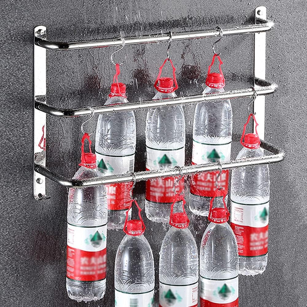 Yeegout No Drill 3-Tiers Handtuchhalter Edelstahl-Handtuchhalter für Bad Küche und Toilette (Silber)