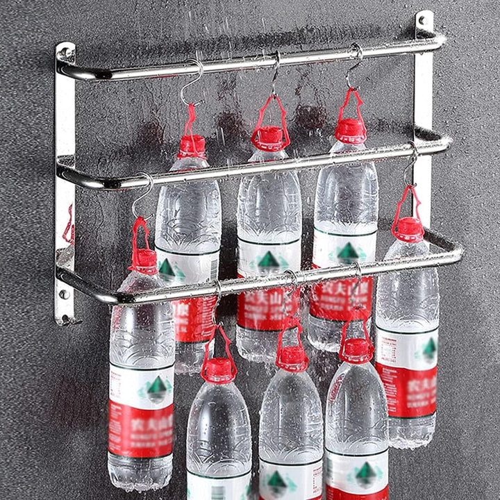 Yeegout No Drill 3-Tiers Handtuchhalter Edelstahl-Handtuchhalter für Bad Küche und Toilette (Silber)