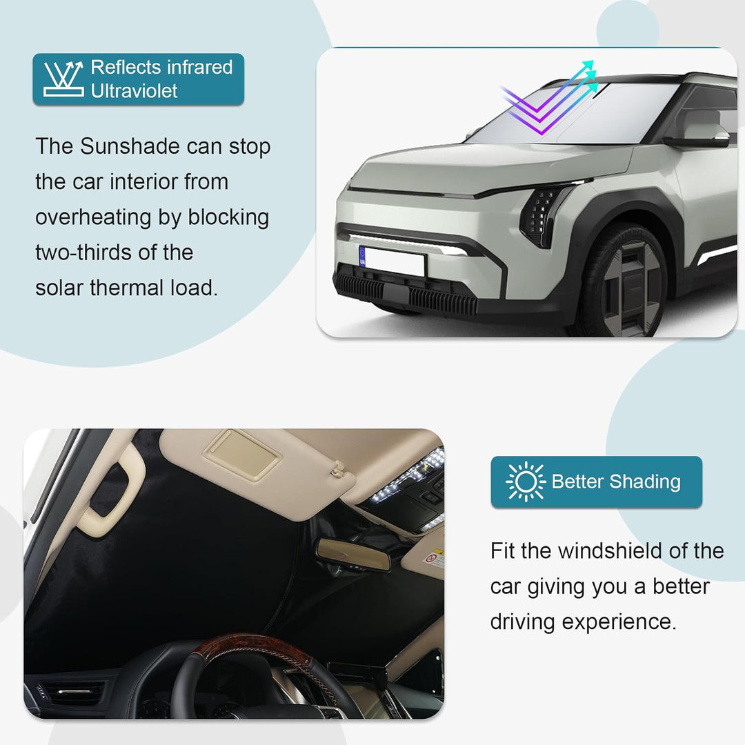 [Upgrade] CDEFG Kompatibel mit Kia EV3 2025 2026 Sonnenschutz Abdeckungen Frontscheibe Sonnenschirm