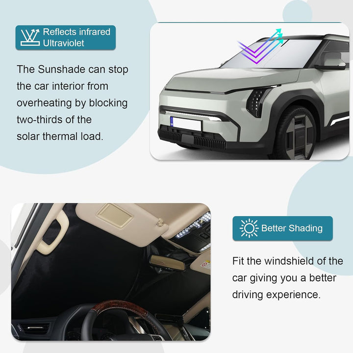 [Upgrade] CDEFG Kompatibel mit Kia EV3 2025 2026 Sonnenschutz Abdeckungen Frontscheibe Sonnenschirm