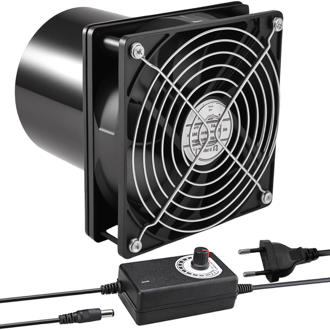 Joycabin Rohrventilator 100mm Abluftventilator Rohrlüfter mit Geschwindigkeitsregler, Rohrventilator