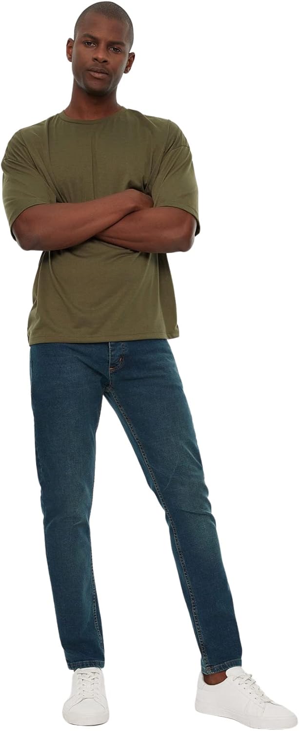 TRENDYOL Herren Indigo Männliche Dünne Jeans 33 Indigo, 33 Indigo