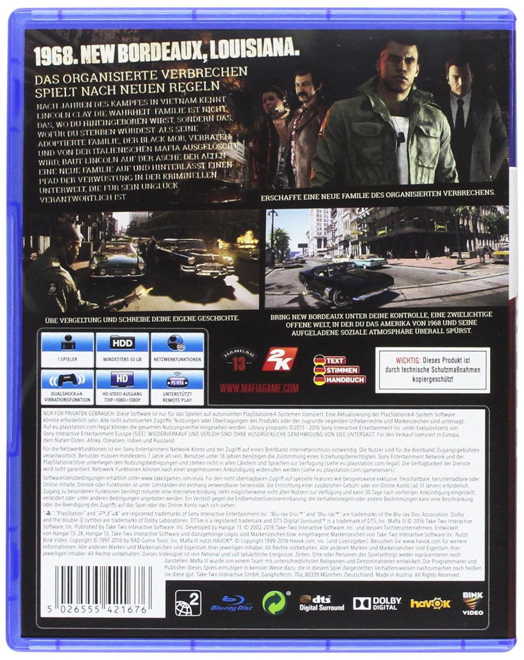 Mafia III - [PlayStation 4] PlayStation 4 Standard Disk, PlayStation 4 Standard Disk