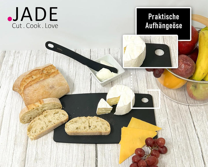 JADE Schneidebrett Gourmet Kitchen mit Aufhängeöse (44 x 32,5 cm) - Zellulose-Laminat, schwarz - spü