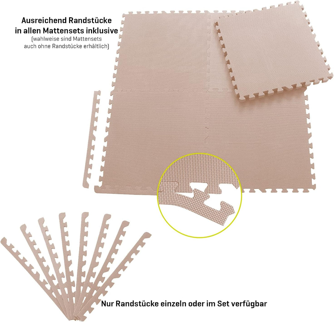 Sporttrend 24® 24 Schutzmatten + 48 Randstücke Set Farbwahl 60x60x1cm | 8,64qm | Bodenschutzmatte Sp