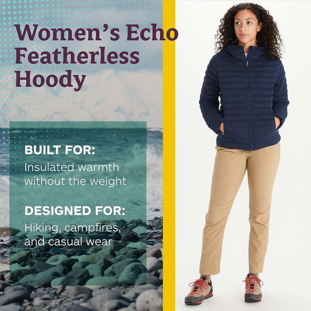 Marmot Damen Wm's Echo Featherless Hoody Ultra-leichte isolierte Winterjacke, warme Outdoorjacke mit