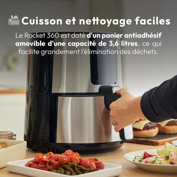 MasterPRO Rocket 360 | Hot Air Fryer | 3.6 L Capacity and 1500 W Power | LED Touch Screen and Non-St