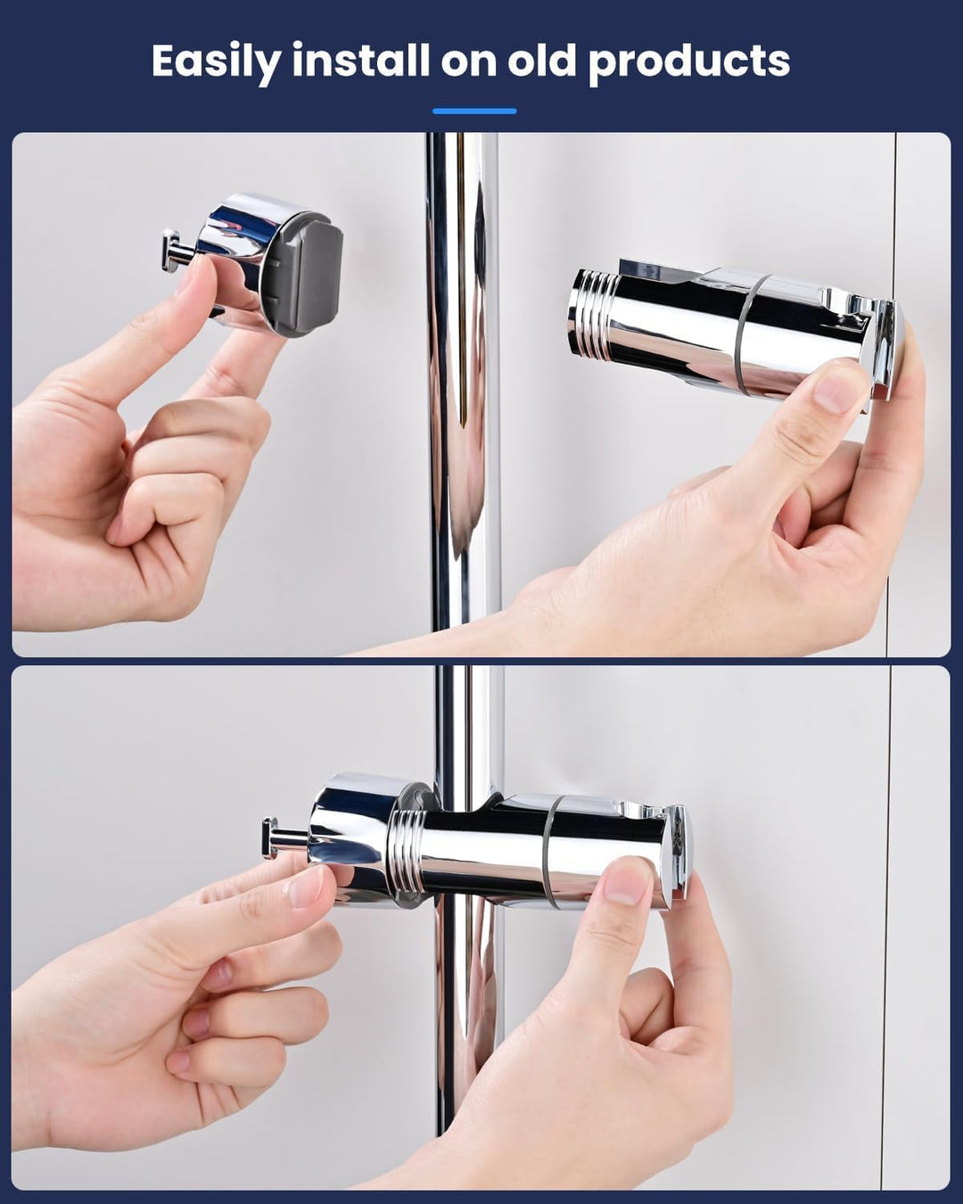 YEAUPE Universal Duschkopf Handbrause Halterung - Brausehalter ohne Bohren, Verstellbar Duschhalteru