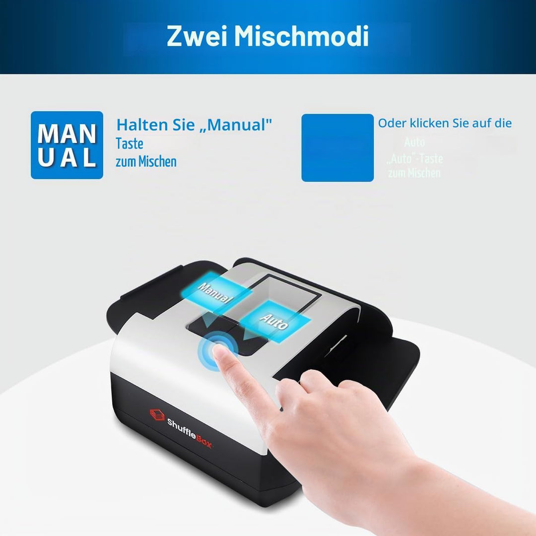 Shufflebox S1 automatischer Kartenmischer mit 2000mAh wiederaufladbarer eingebauter Batterie, 2-Deck