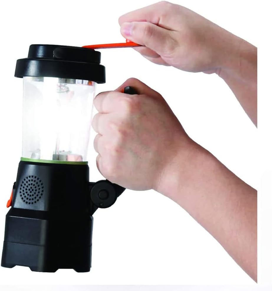 Led Kurbel Laterne - Taschenlampe - Notfall Lampe 4in1 mit Notfallradio - Powerbank 2100mAh - SOS-Si
