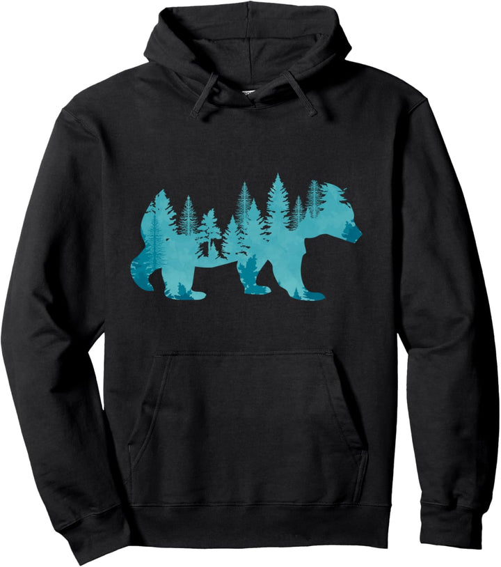 Wald Tier Braunbär Outdoor Natur Tier Grizzlybär Bär Pullover Hoodie