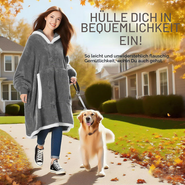 Catalonia Classy Decke mit Ärmel Oversize Hoodie Kuscheldecke-Kuscheldecke Zum Anziehen mit Ärmeln u