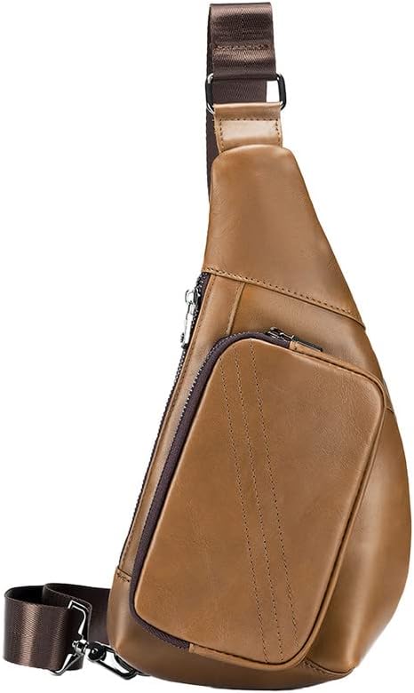 MANNUOSI Leder Umhängetasche Herren Schultertasche Leder Arbeit Taschen Mann Handtasche Herren Messe