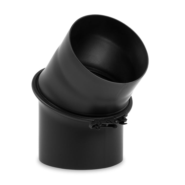 Ø 150 mm - Ofenrohr Bogen drehbar 0-45° Schwarz 150 mm Schwarz, 150 mm Schwarz