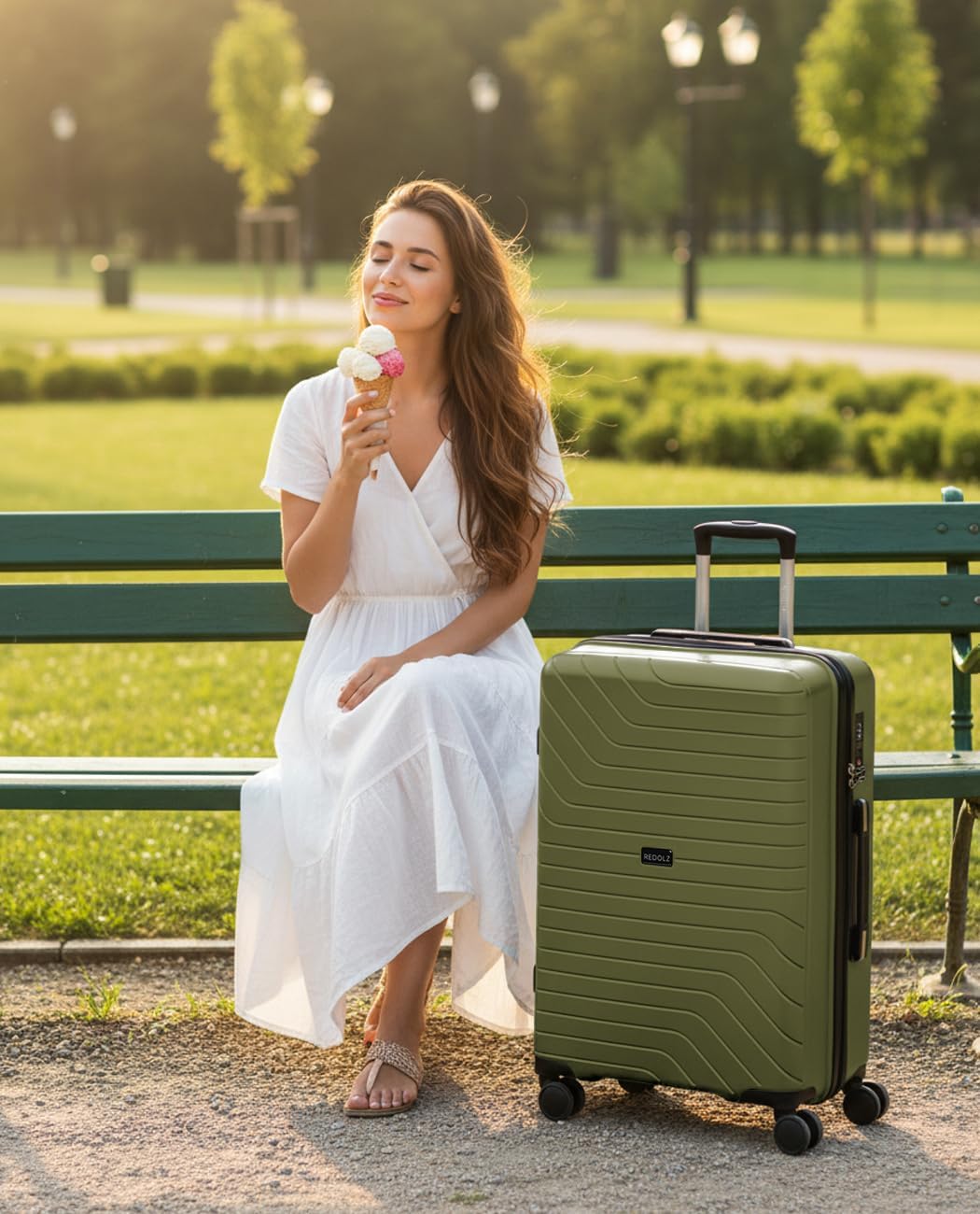 REDOLZ Hartschalen Check-in Koffer | Mittelgrosser M Trolley 44 x 26 x 67 cm aus hochwertigem, leich
